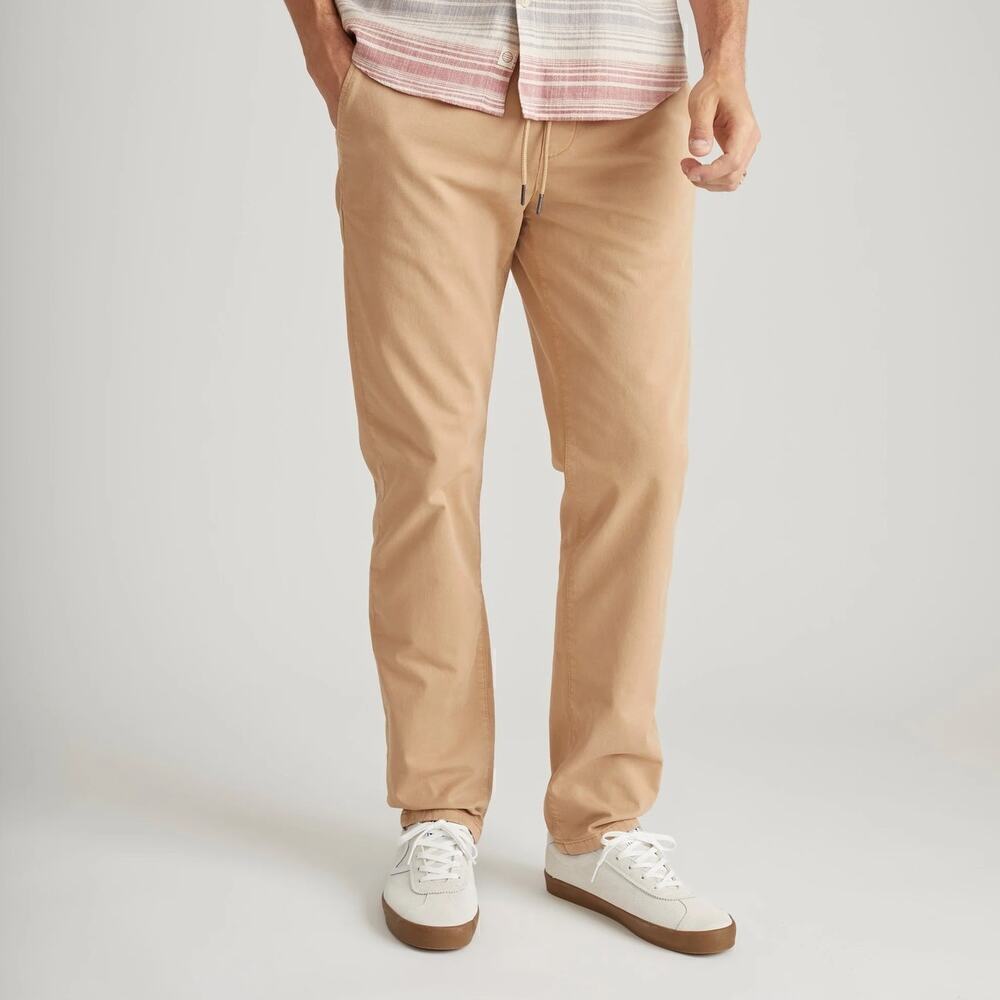Marine Layer Saturday Pants Athletic Fit Tapered Leg Faded Khaki Tan NWT 2XL
